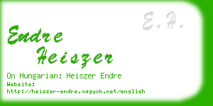 endre heiszer business card